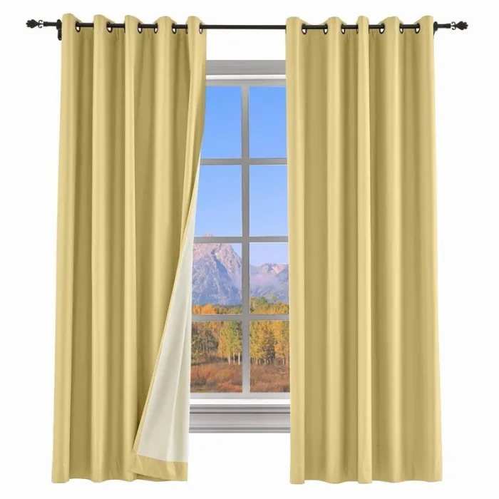100% Blackout Curtain Grommet Drapery Foam Coated Curtain Saba