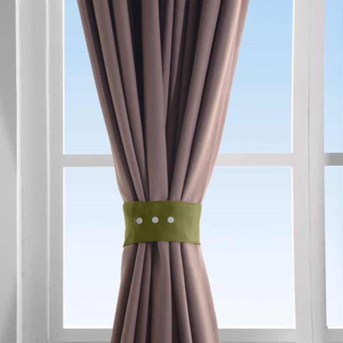 Set of 2 Curtain TieBack Holdback Each with Snap Polyester Blackout