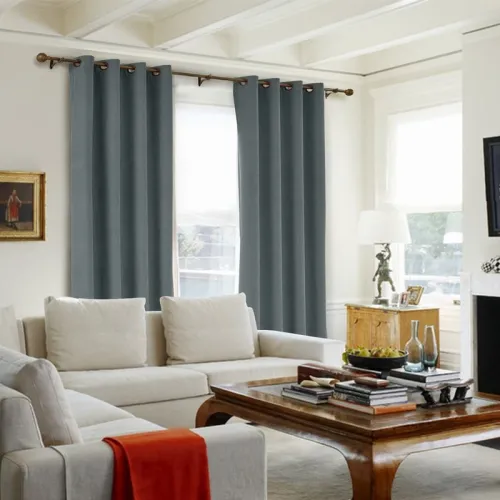 CUSTOM Kante Black Coral Polyester Cotton Drapery With Lining Curtains