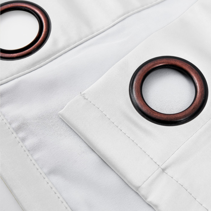 Polyester Cotton Silk Curtain Drape Panel in Antique Bronze Grommet with Blackout Lined LHZ