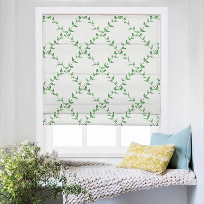 GARDEN Nature Print Polyester Linen Roman Shade