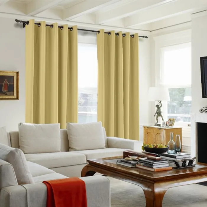 100% Blackout Curtain Grommet Drapery Foam Coated Curtain Saba