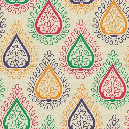 Abstract Print Polyester Linen Curtain Drapery WYATT
