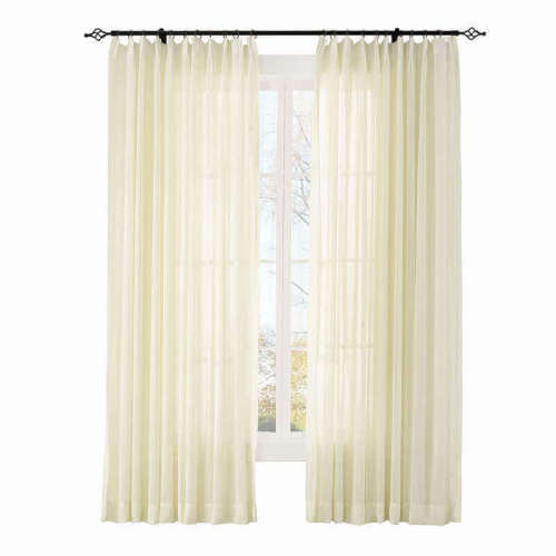 CUSTOM Scandina Beige Indoor Outdoor Sheer Curtain Voile Drapery