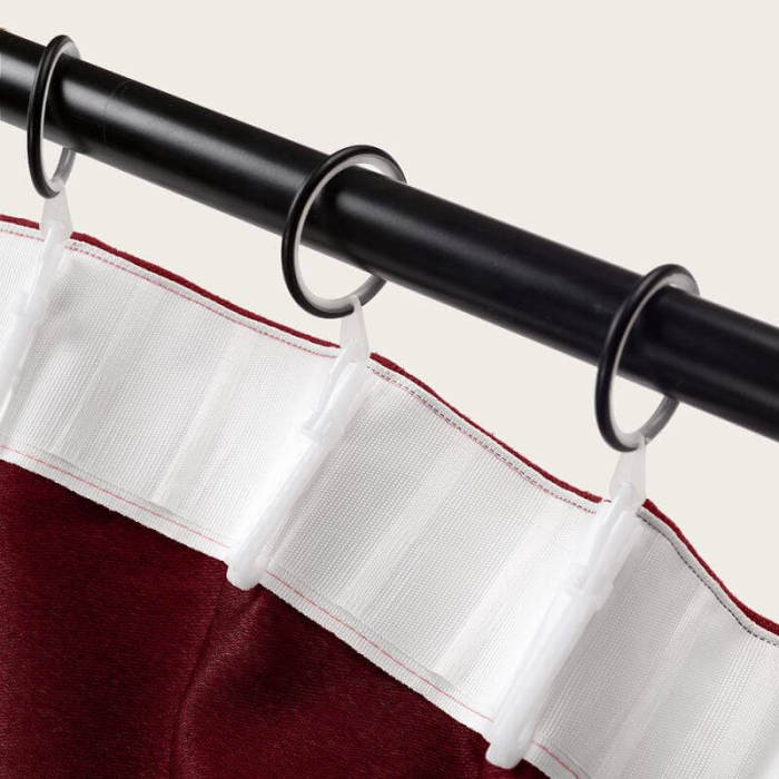 Flat Hook Heavyweight Faux Linen Curtain For Traverse Rod Ring Clip or Track Olive