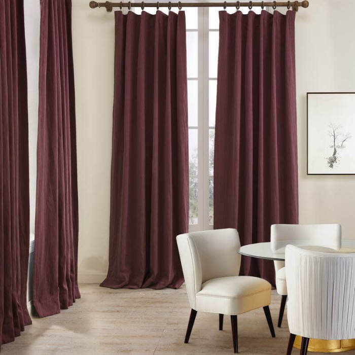 Cotton Linen Curtain Drapery Flat hook for Track Lined Curtain MaSha