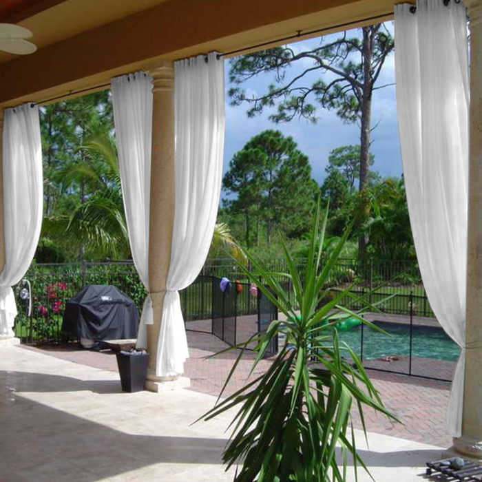 Nickel Grommet Indoor Outdoor Sheer Curtain Wide Opulent Voile Drape SCANDINA
