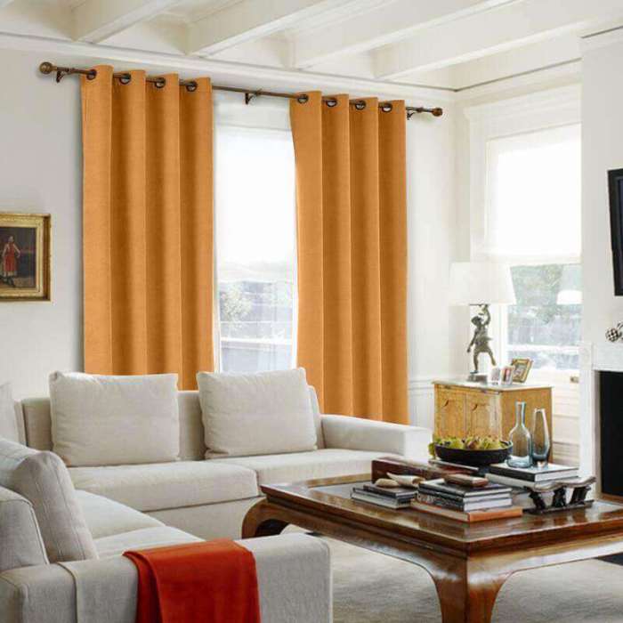 Antique Bronze Grommet Polyester Cotton Drapery With Blackout Lining Thermal Curtain Kantee