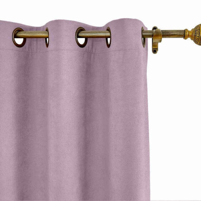 Antique Bronze Grommet Polyester Cotton Drapery With Blackout Lining Thermal Curtain Kantee