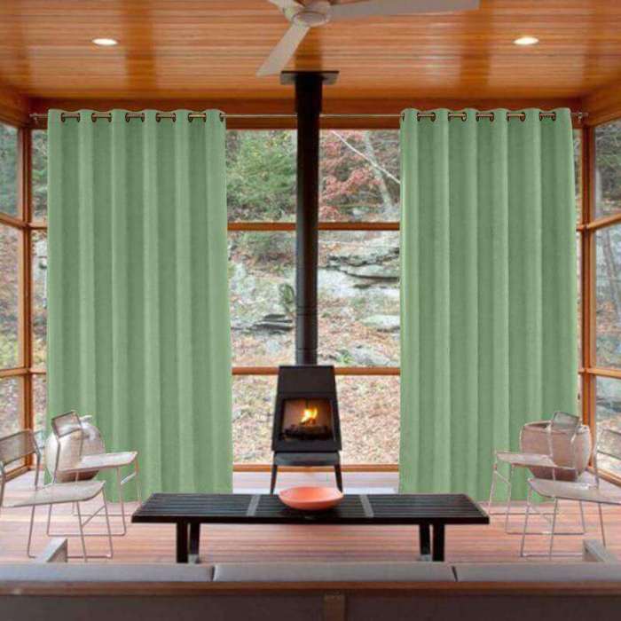 Antique Bronze Grommet Polyester Cotton Drapery With Blackout Lining Thermal Curtain Kantee