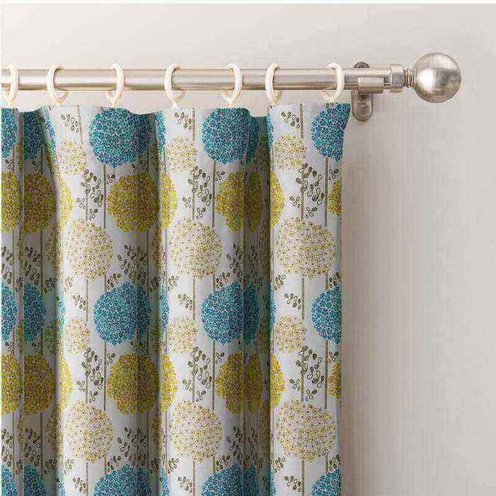 Cartoon Flowers Printed Window Drape Flat Hook Thermal Insulated Blackout Lining Curtain BQ66255