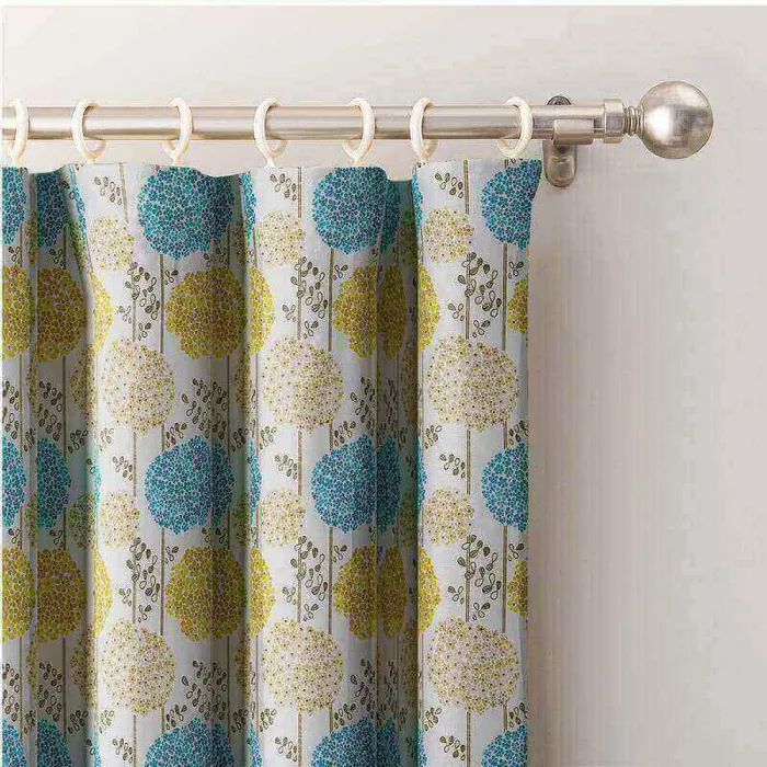 Cartoon Flowers Printed Window Drape Flat Hook Thermal Insulated Blackout Lining Curtain BQ66255