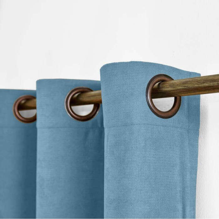 Antique Bronze Grommet Polyester Cotton Drapery With Blackout Lining Thermal Curtain Kantee