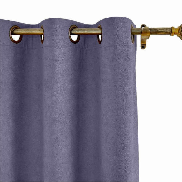Antique Bronze Grommet Polyester Cotton Drapery With Blackout Lining Thermal Curtain Kantee