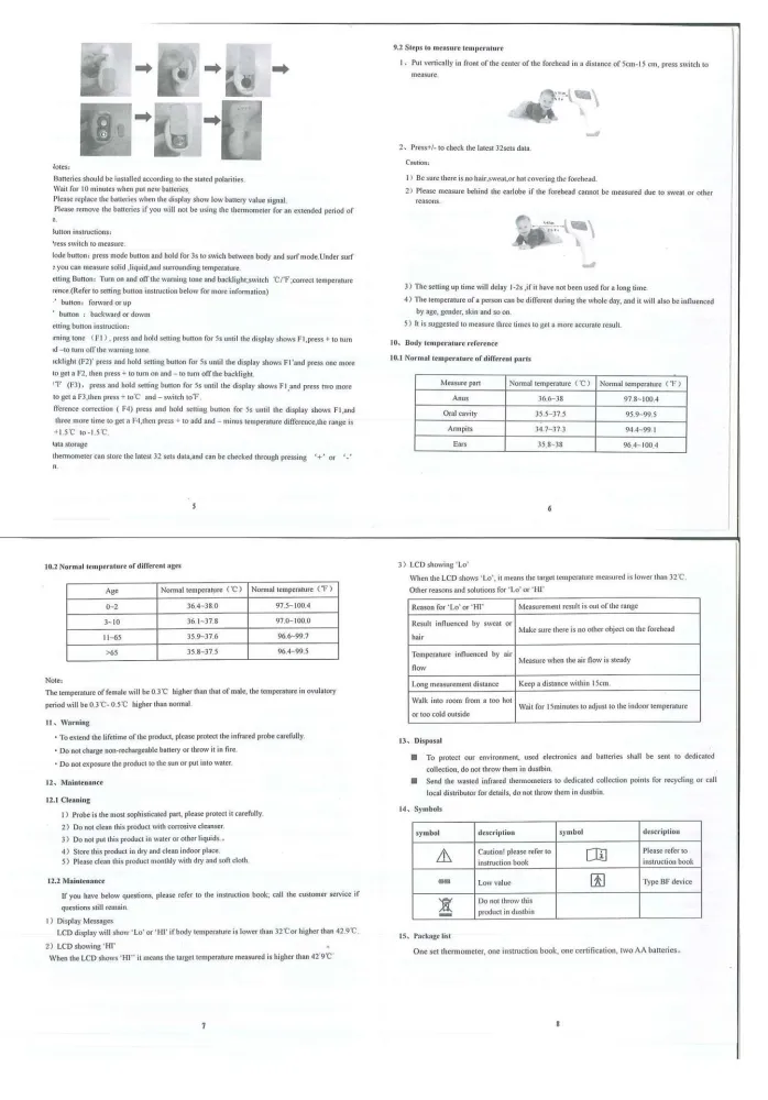 No Touch Forehead Thermometer - Limited Stock