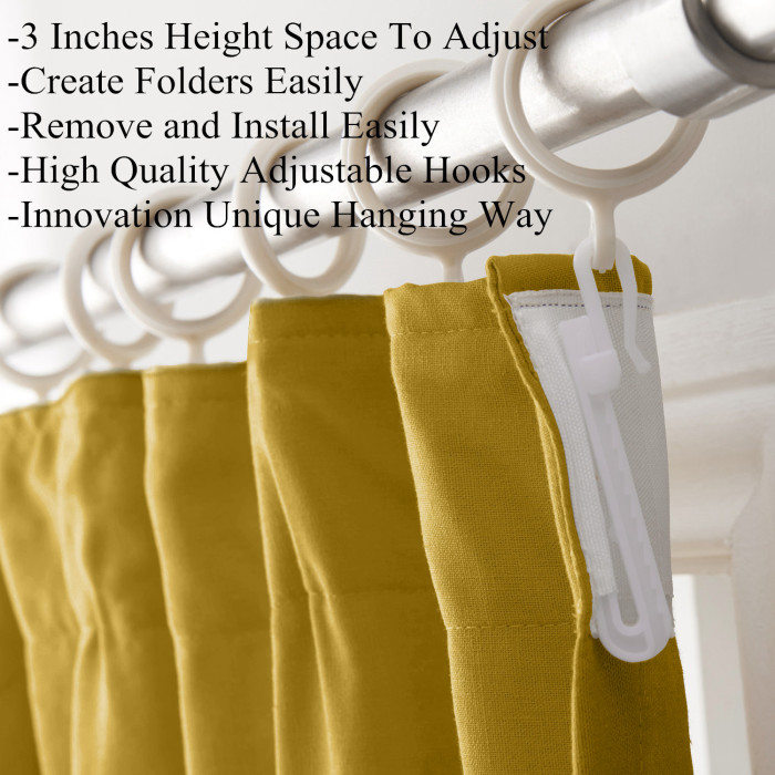 Flat Hook Velvet Curtain Drape with Blackout Lined For Track with Ring Clip or Traverse Rod and Rod with Rings Birkin