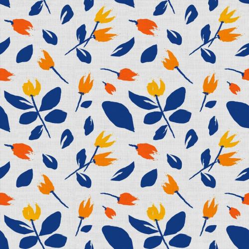 Floral Print Polyester Linen Curtain Drapery NORA