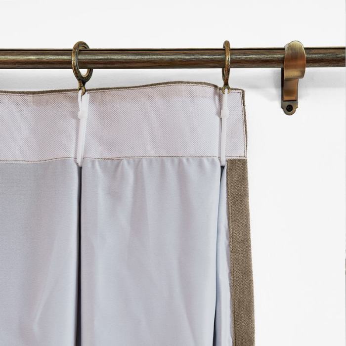 CUSTOM Kante Dark Brown Polyester Cotton Drapery With Lining Curtains