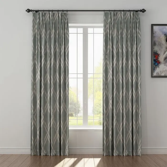 Geometic Print Polyester Linen Curtain Drapery ABSTRACT