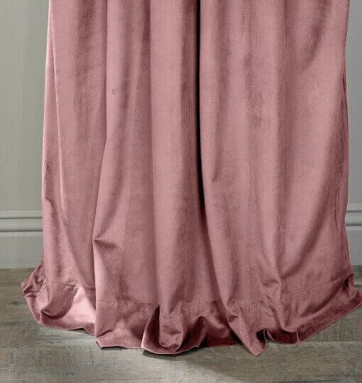 Flat Hook Velvet Curtain Drape with Blackout Lined For Track with Ring Clip or Traverse Rod and Rod with Rings Birkin