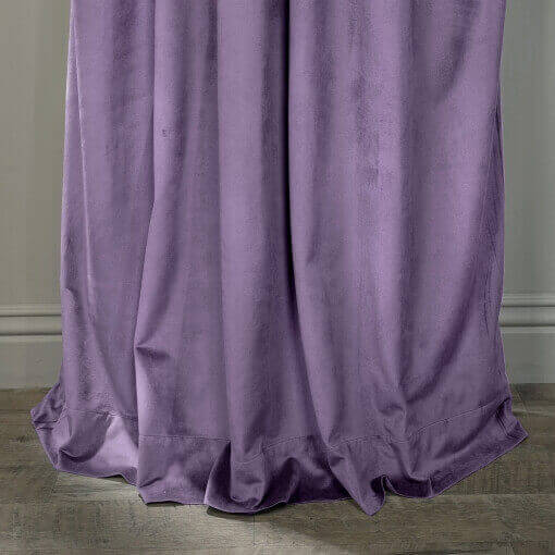 Flat Hook Velvet Curtain Drape with Blackout Lined For Track with Ring Clip or Traverse Rod and Rod with Rings Birkin