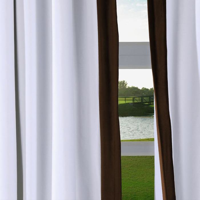 FELIX Velvet Curtain Drapery with Color Border Custom Sold Per Pair