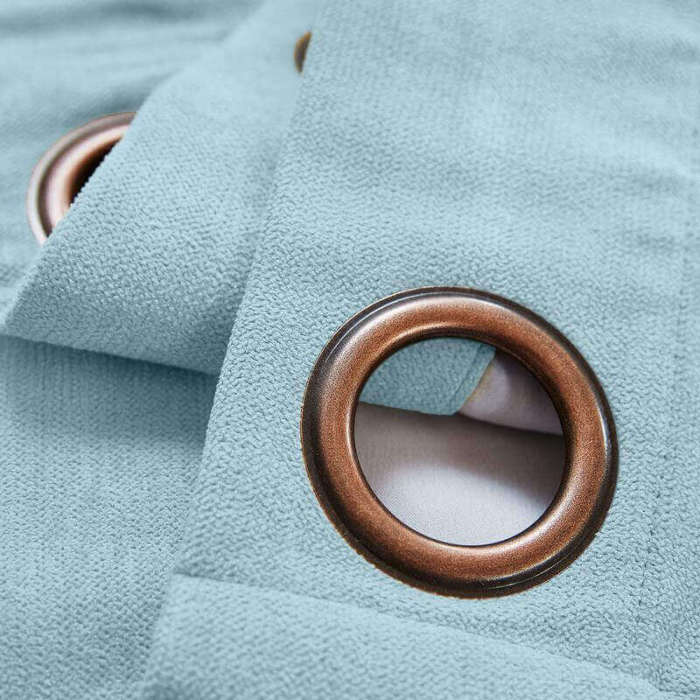 Antique Bronze Grommet Polyester Cotton Drapery With Blackout Lining Thermal Curtain Kantee
