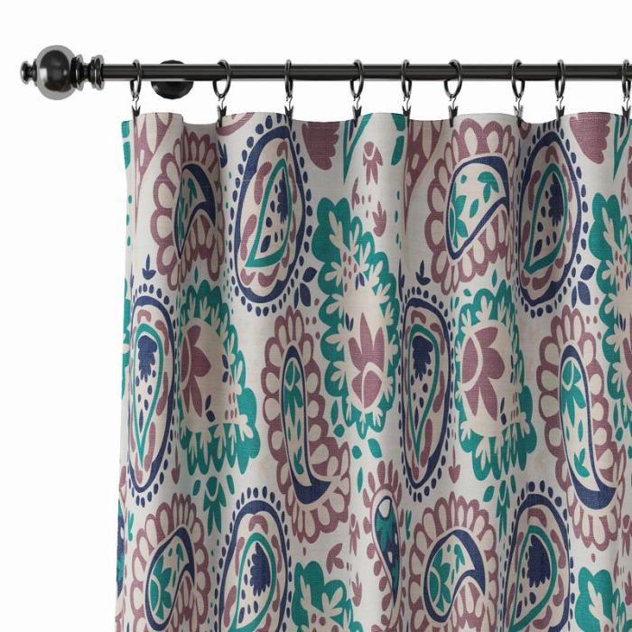 Paisleys Print Polyester Linen Curtain Drapery GEOMETRIC
