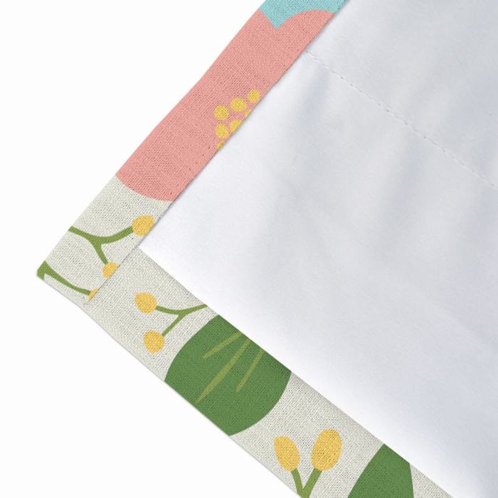 Floral Print Polyester Linen Curtain Drapery ARTHUR