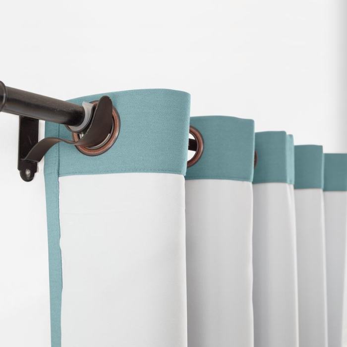 Grommet Cotton Blend Room Darkening Blackout Curtain with Liner Capri