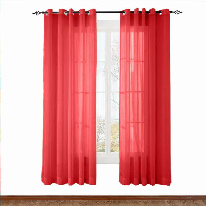 Nickel Grommet Indoor Outdoor Sheer Curtain Wide Opulent Voile Drape SCANDINA
