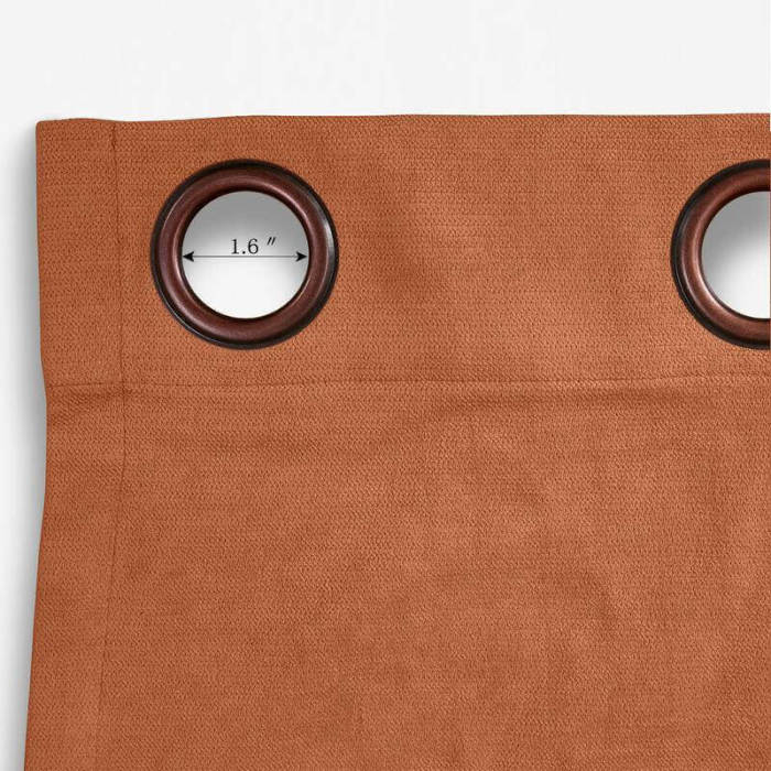 Antique Bronze Grommet Polyester Cotton Drapery With Blackout Lining Thermal Curtain Kantee