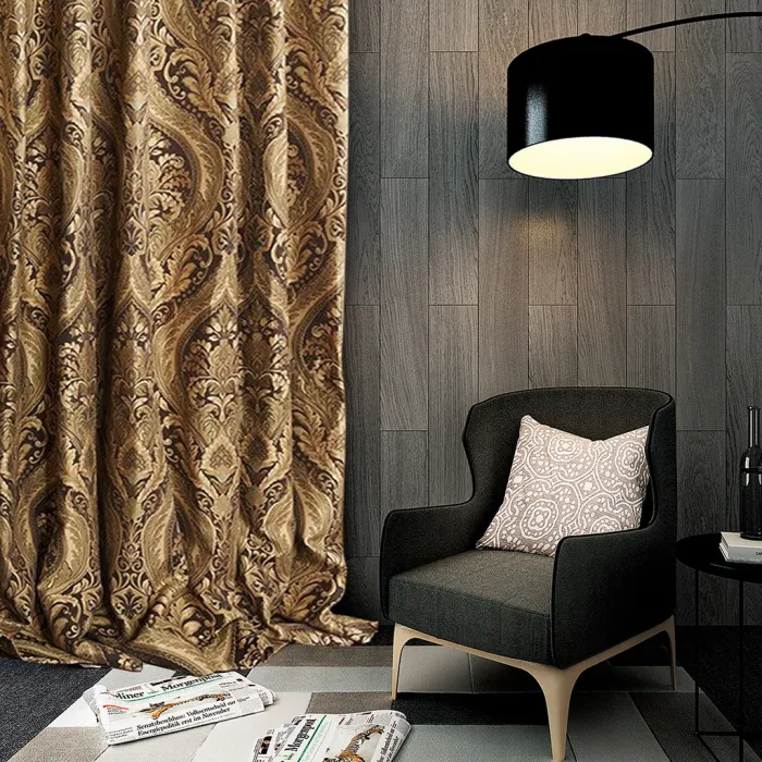 Heavy Weight Rayon Chenille Floral Jacquard Curtain Panel Posie