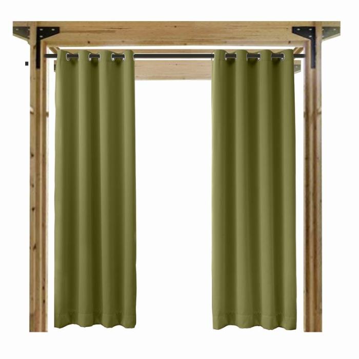 Blackout Waterproof Outdoor Curtain Patio Drapery Custom ROSE