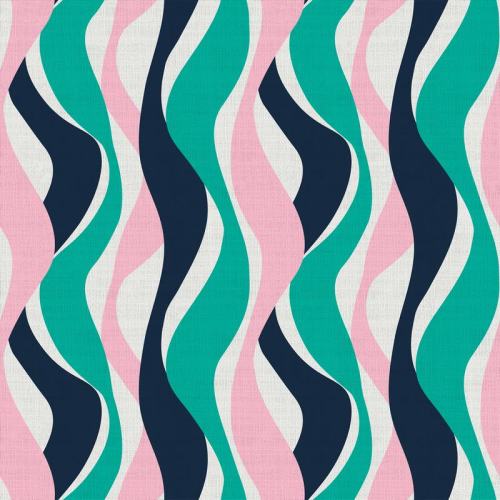 Abstract Print Polyester Linen Curtain Drapery IVY