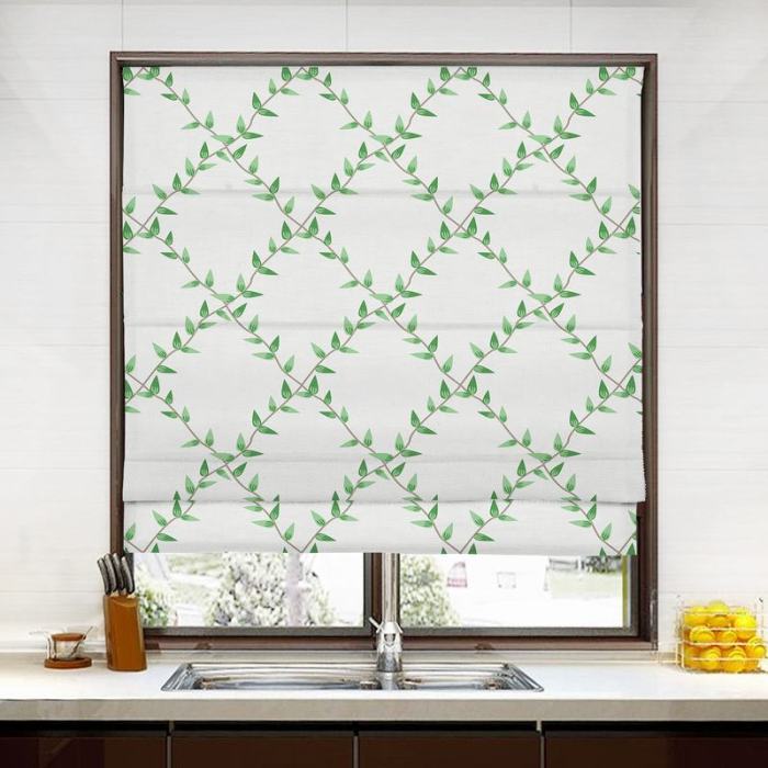 GARDEN Nature Print Polyester Linen Roman Shade