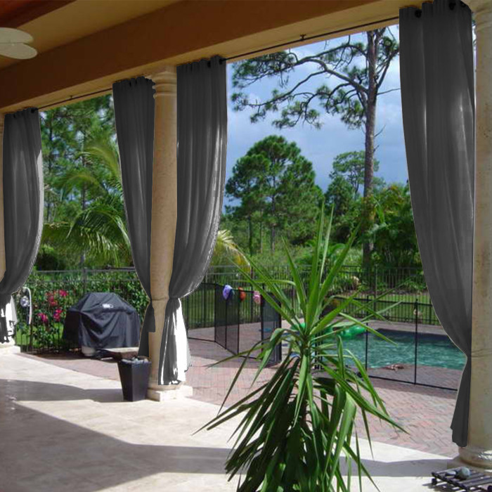 Nickel Grommet Indoor Outdoor Sheer Curtain Wide Opulent Voile Drape SCANDINA