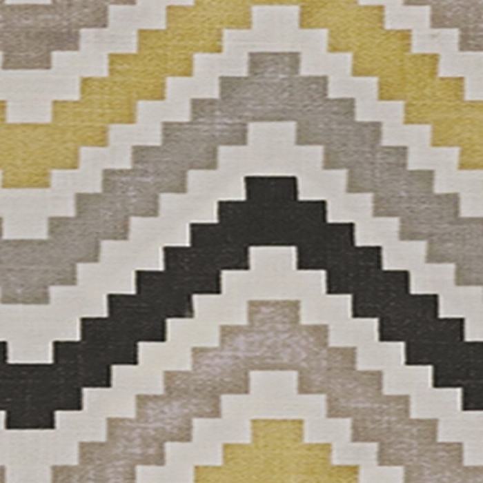 Pinch Pleat Chevon Zigzag Print Polyester Cotton Curtain with Blackout Lining BQ66253