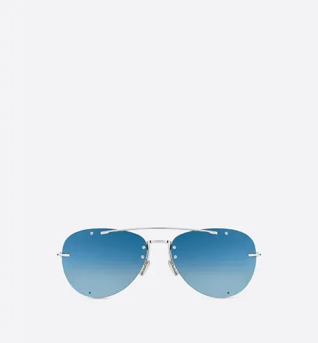 DiorChroma1 Blue Mirrored Pilot Sunglasses