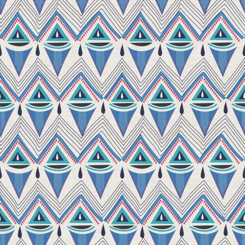 Abstract Print Polyester Linen Curtain Drapery ELIZABETH