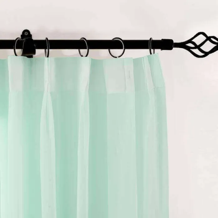 CUSTOM Scandina Mint Indoor Outdoor Sheer Curtain Voile Drapery