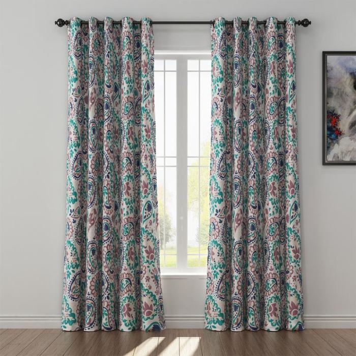 Paisleys Print Polyester Linen Curtain Drapery GEOMETRIC