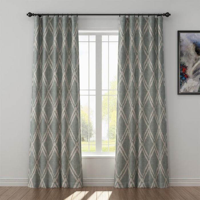 Geometic Print Polyester Linen Curtain Drapery ABSTRACT
