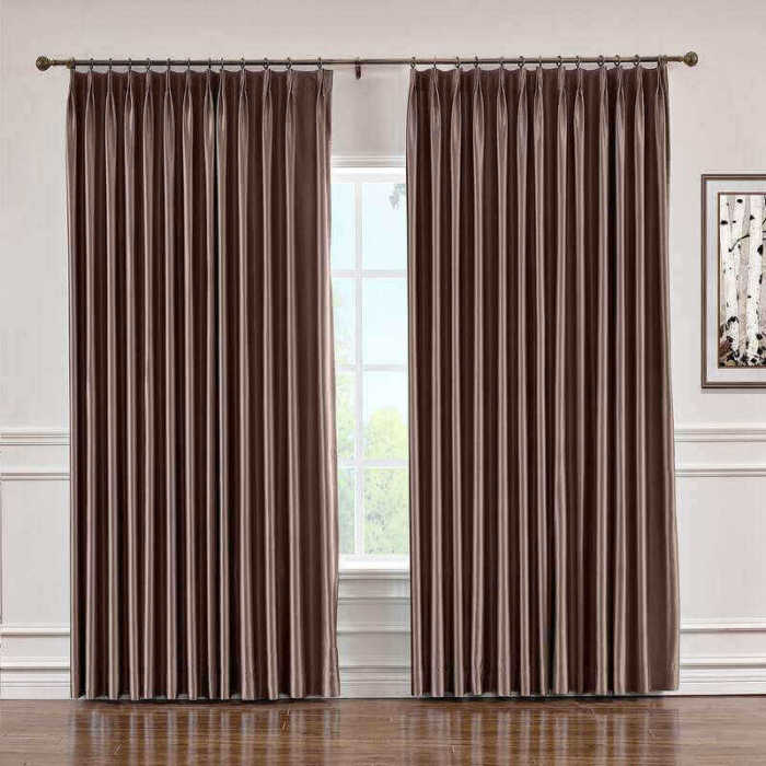 CUSTOM Lao Hang Zhou Brown Polyester Cotton Thermal Insulated Curtain