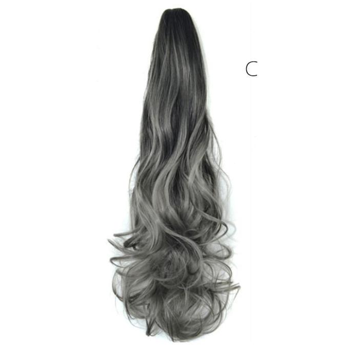 Accesoriu de păr în formă de coadă, pentru femei, model ombre, stil ondulat, păr sintetic