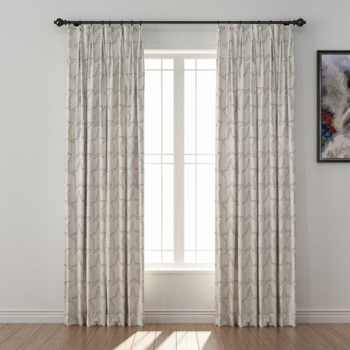 Geometric Print Polyester Linen Curtain Drapery BAOBEI