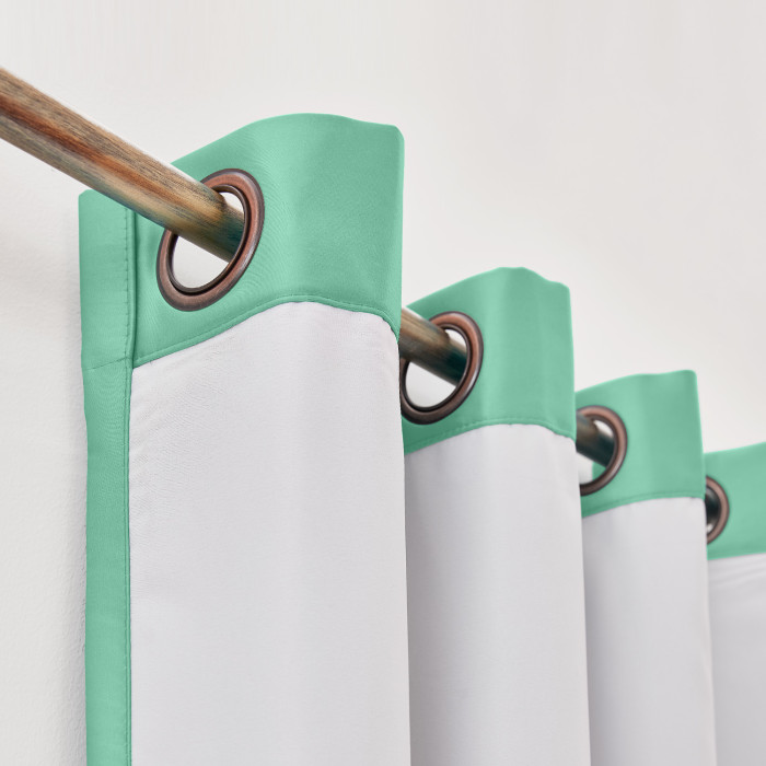 Polyester Cotton Silk Curtain Drape Panel in Antique Bronze Grommet with Blackout Lined LHZ