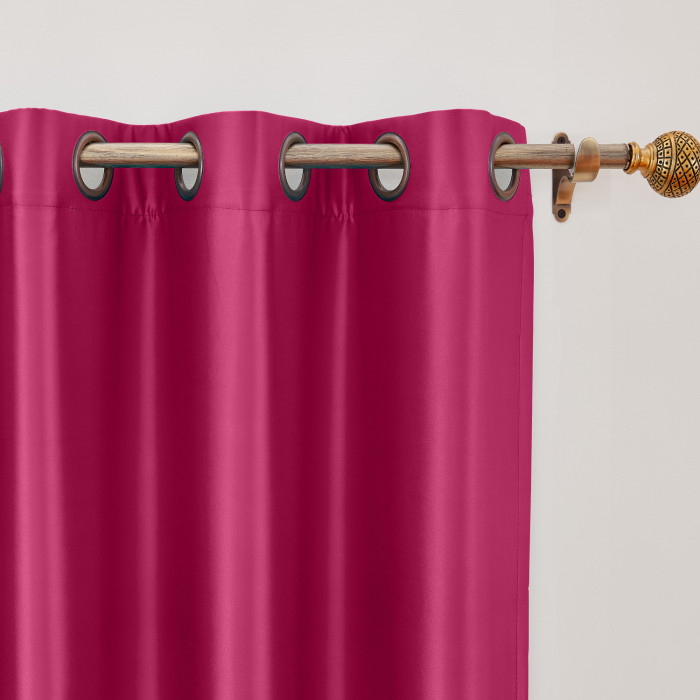 Polyester Cotton Silk Curtain Drape Panel in Antique Bronze Grommet with Blackout Lined LHZ