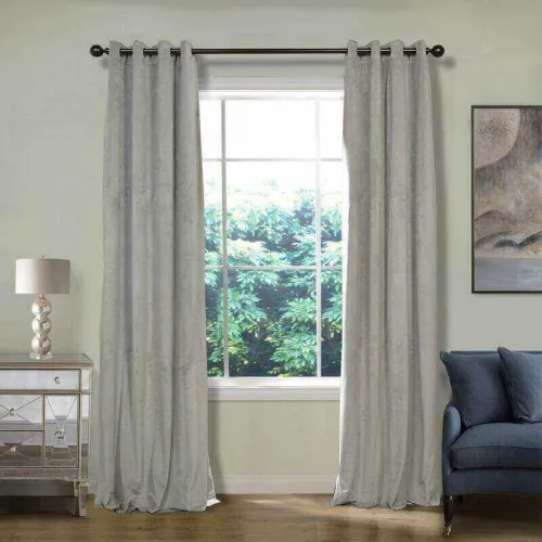 CUSTOM Birkin Sliver Grey Velvet Curtain Drapery With Lining For Traverse Rod Pole or Track