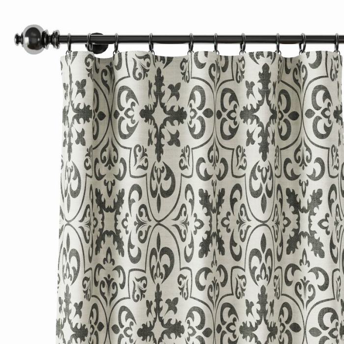 Geometric Print Polyester Linen Curtain Drapery MOBILIZATION